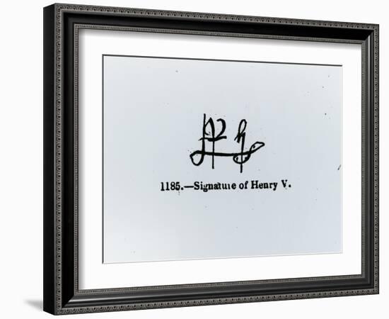 Signature of Henry V (1387-1422) (Engraving) (B&W Photo)-null-Framed Giclee Print