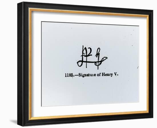 Signature of Henry V (1387-1422) (Engraving) (B&W Photo)-null-Framed Giclee Print