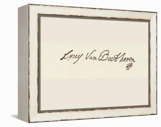 Signature of Ludvig Van Beethoven-Ludwig Van Beethoven-Framed Premier Image Canvas