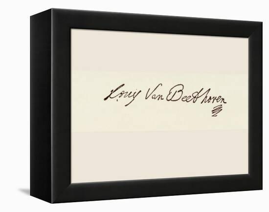 Signature of Ludvig Van Beethoven-Ludwig Van Beethoven-Framed Premier Image Canvas