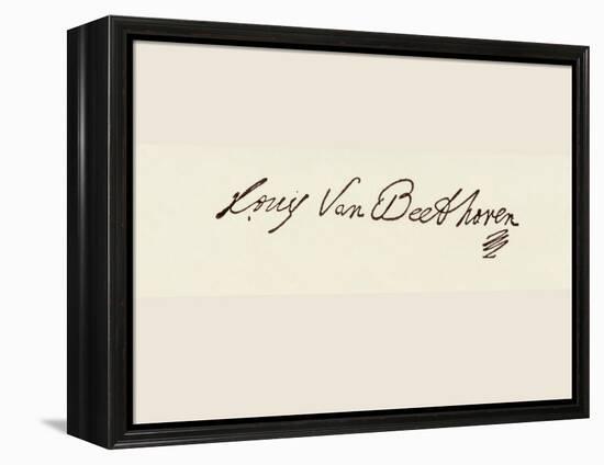 Signature of Ludvig Van Beethoven-Ludwig Van Beethoven-Framed Premier Image Canvas