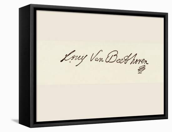 Signature of Ludvig Van Beethoven-Ludwig Van Beethoven-Framed Premier Image Canvas