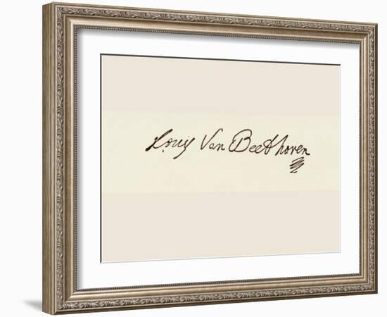 Signature of Ludvig Van Beethoven-Ludwig Van Beethoven-Framed Giclee Print