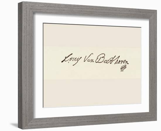 Signature of Ludvig Van Beethoven-Ludwig Van Beethoven-Framed Giclee Print