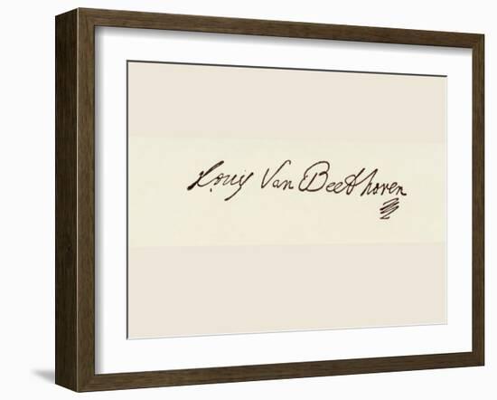 Signature of Ludvig Van Beethoven-Ludwig Van Beethoven-Framed Giclee Print