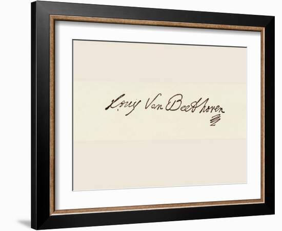 Signature of Ludvig Van Beethoven-Ludwig Van Beethoven-Framed Giclee Print