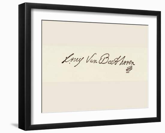 Signature of Ludvig Van Beethoven-Ludwig Van Beethoven-Framed Giclee Print