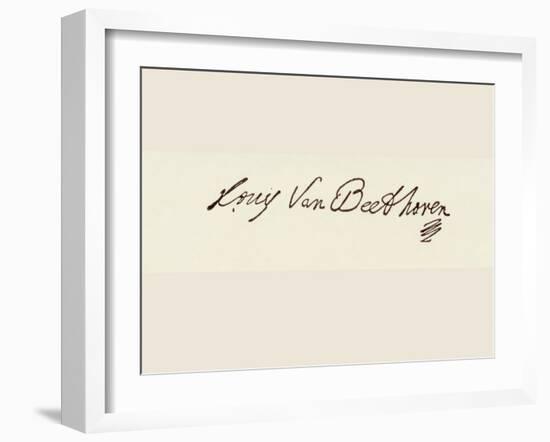 Signature of Ludvig Van Beethoven-Ludwig Van Beethoven-Framed Giclee Print