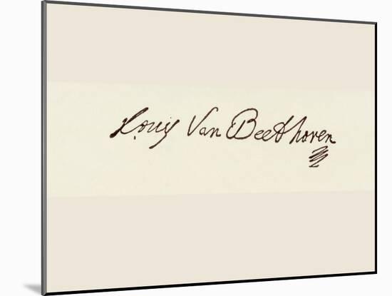 Signature of Ludvig Van Beethoven-Ludwig Van Beethoven-Mounted Giclee Print