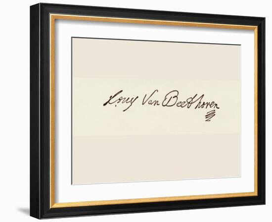 Signature of Ludvig Van Beethoven-Ludwig Van Beethoven-Framed Giclee Print