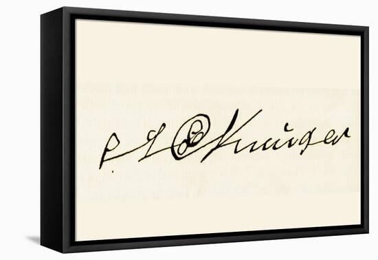 Signature of Stephanus Johannes Kruger, from 'South Africa and the Transvaal War'-Louis Creswicke-Framed Premier Image Canvas