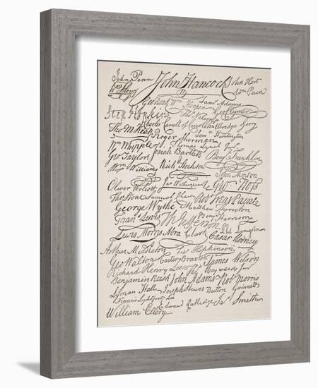 Signatures to the Declaration of Independence, 1776-American School-Framed Giclee Print