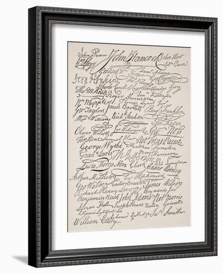 Signatures to the Declaration of Independence, 1776-American School-Framed Giclee Print
