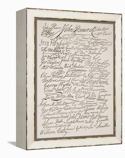 Signatures to the Declaration of Independence, 1776-American School-Framed Premier Image Canvas