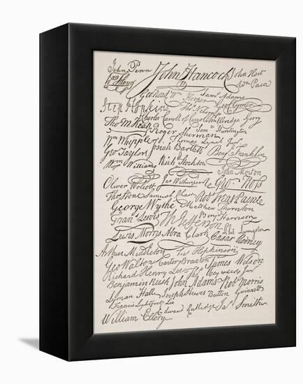 Signatures to the Declaration of Independence, 1776-American School-Framed Premier Image Canvas