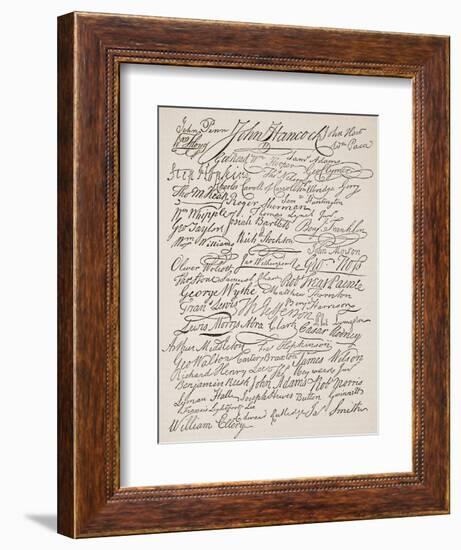 Signatures to the Declaration of Independence, 1776-American School-Framed Giclee Print