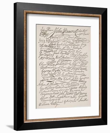 Signatures to the Declaration of Independence, 1776-American School-Framed Giclee Print