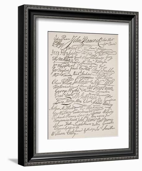 Signatures to the Declaration of Independence, 1776-American School-Framed Giclee Print