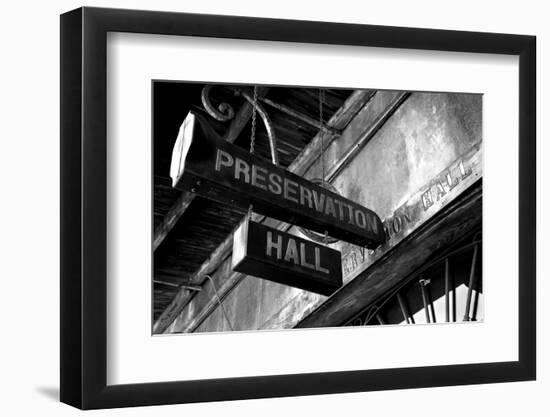 Signboard on a building, Preservation Hall, French Quarter, New Orleans, Louisiana, USA-null-Framed Photographic Print