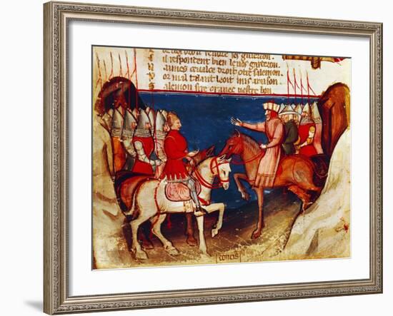 Signing of a Truce, Miniature from the Entree D'Espagne Manuscript-null-Framed Giclee Print