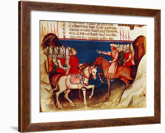 Signing of a Truce, Miniature from the Entree D'Espagne Manuscript-null-Framed Giclee Print