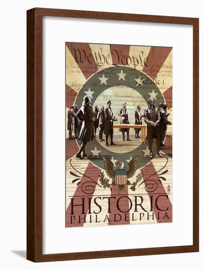 Signing of the Constitution - Philadelphia, Pennsylvania-Lantern Press-Framed Art Print