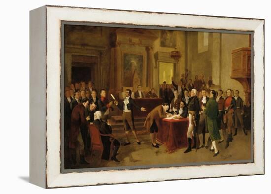 Signing of the Declaration of Independence-Arturo Michelena-Framed Premier Image Canvas