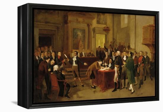 Signing of the Declaration of Independence-Arturo Michelena-Framed Premier Image Canvas