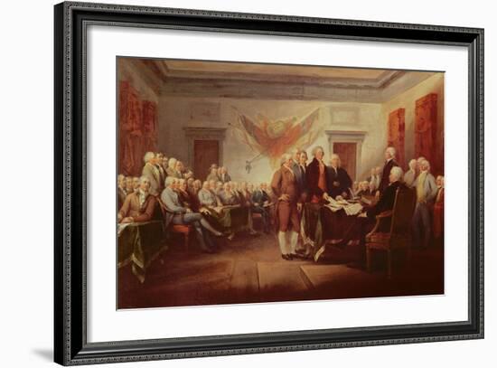 Signing the Declaration of Independence, 4th July 1776, C.1817-John Trumbull-Framed Giclee Print