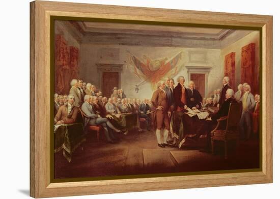 Signing the Declaration of Independence, 4th July 1776, C.1817-John Trumbull-Framed Premier Image Canvas