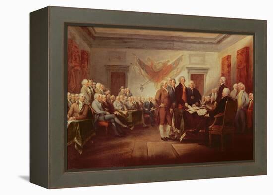 Signing the Declaration of Independence, 4th July 1776, C.1817-John Trumbull-Framed Premier Image Canvas