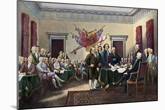 Signing the Declaration of Independence, July 4, 1776-null-Mounted Giclee Print