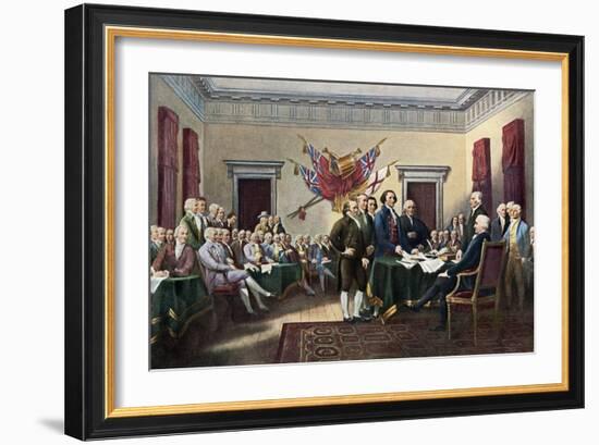 Signing the Declaration of Independence, July 4, 1776-null-Framed Giclee Print