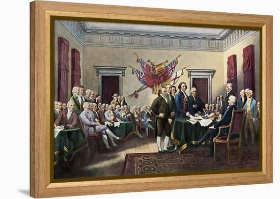 Signing the Declaration of Independence, July 4, 1776-null-Framed Premier Image Canvas