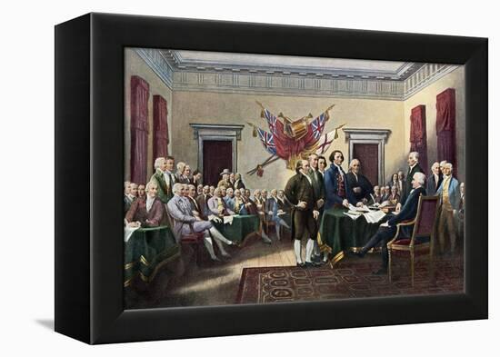 Signing the Declaration of Independence, July 4, 1776-null-Framed Premier Image Canvas