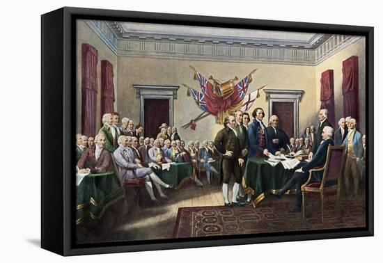 Signing the Declaration of Independence, July 4, 1776-null-Framed Premier Image Canvas