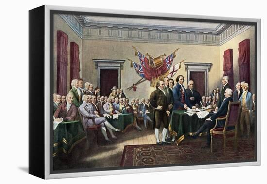 Signing the Declaration of Independence, July 4, 1776-null-Framed Premier Image Canvas