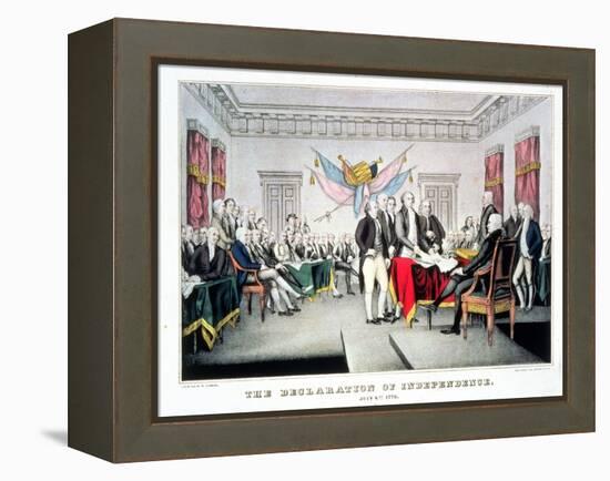 Signing the Declaration of Independence, July 4th, 1776 Engraved and Pub. by Nathaniel Currier…-John Trumbull-Framed Premier Image Canvas