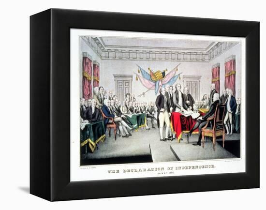 Signing the Declaration of Independence, July 4th, 1776 Engraved and Pub. by Nathaniel Currier…-John Trumbull-Framed Premier Image Canvas