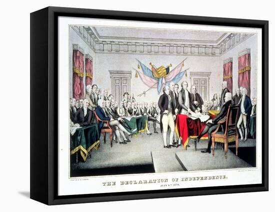 Signing the Declaration of Independence, July 4th, 1776 Engraved and Pub. by Nathaniel Currier…-John Trumbull-Framed Premier Image Canvas