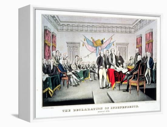 Signing the Declaration of Independence, July 4th, 1776 Engraved and Pub. by Nathaniel Currier…-John Trumbull-Framed Premier Image Canvas