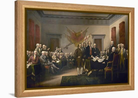 Signing the Declaration of Independence, July 4th, 1776-John Trumbull-Framed Premier Image Canvas