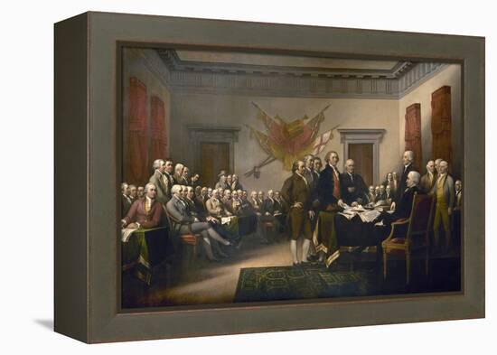 Signing the Declaration of Independence, July 4th, 1776-John Trumbull-Framed Premier Image Canvas