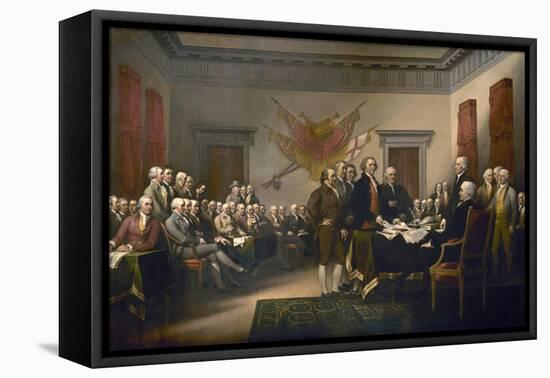 Signing the Declaration of Independence, July 4th, 1776-John Trumbull-Framed Premier Image Canvas