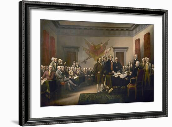 Signing the Declaration of Independence, July 4th, 1776-John Trumbull-Framed Giclee Print