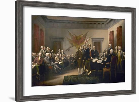 Signing the Declaration of Independence, July 4th, 1776-John Trumbull-Framed Giclee Print