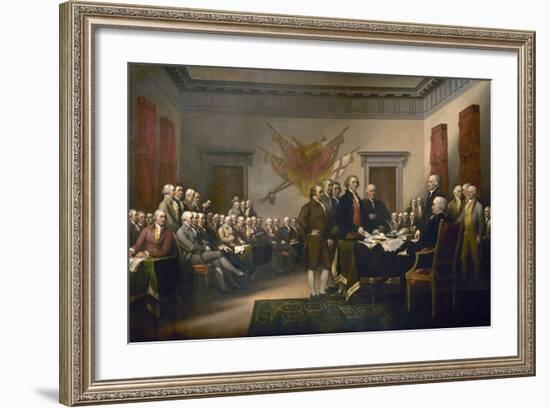 Signing the Declaration of Independence, July 4th, 1776-John Trumbull-Framed Giclee Print