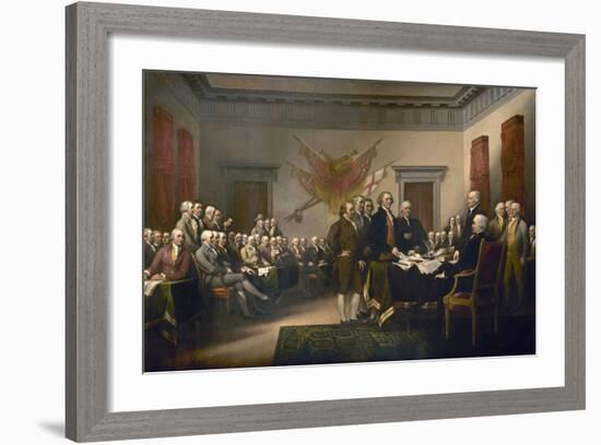 Signing the Declaration of Independence, July 4th, 1776-John Trumbull-Framed Giclee Print