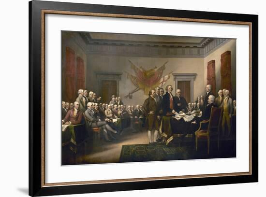 Signing the Declaration of Independence, July 4th, 1776-John Trumbull-Framed Giclee Print