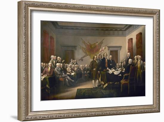 Signing the Declaration of Independence, July 4th, 1776-John Trumbull-Framed Giclee Print